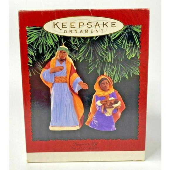 1995 Hallmark Heaven's Gift Set Of 2 Ornaments U37 - Picture 4 of 5